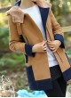 Color-Contrast Hooded Coat